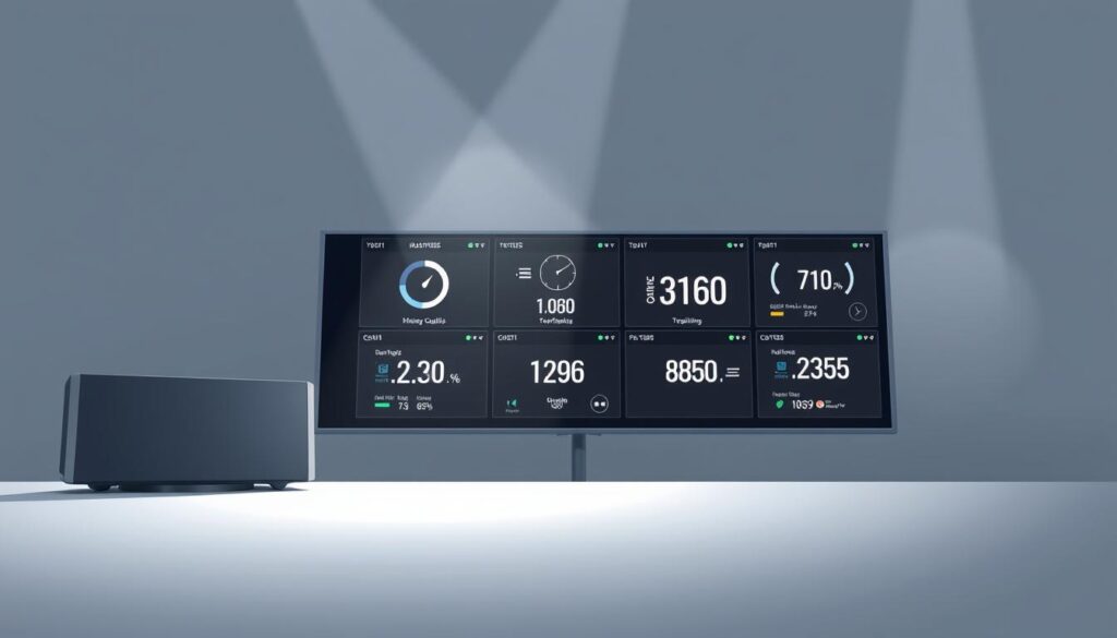 A sophisticated comparison of high-quality video streaming platforms, captured in a sleek, minimalist style. The foreground showcases the Videokonferenssystem brand, its clean lines and subdued tones conveying a sense of advanced technology. The middle ground features a grid of screens displaying various video quality metrics, their crisp visuals and precise data visualizations suggesting an in-depth, analytical approach. The background is a subtle gradient, allowing the technical details to take center stage and creating an immersive, focused atmosphere. Dramatic lighting from multiple angles accentuates the sharp edges and smooth surfaces, lending an air of precision and professionalism to the entire composition.