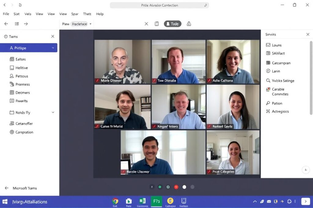 Microsoft Teams videokonferenssystem i användning
