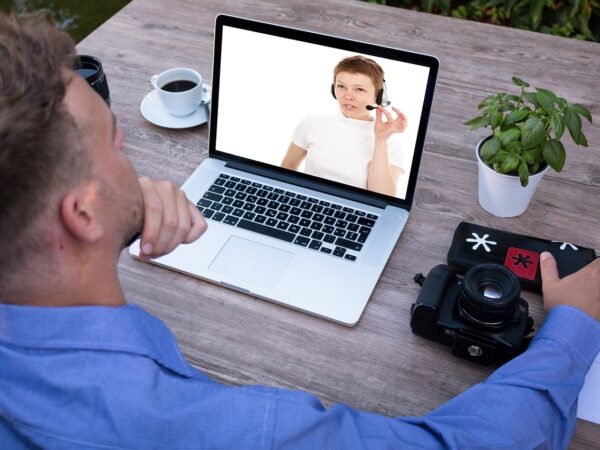person on a video call
